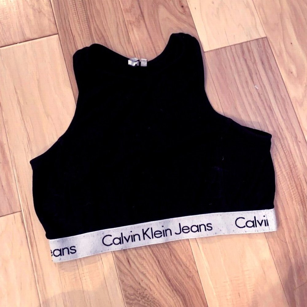 Calvin Klein Jeans Crop Top Logo Style Bra